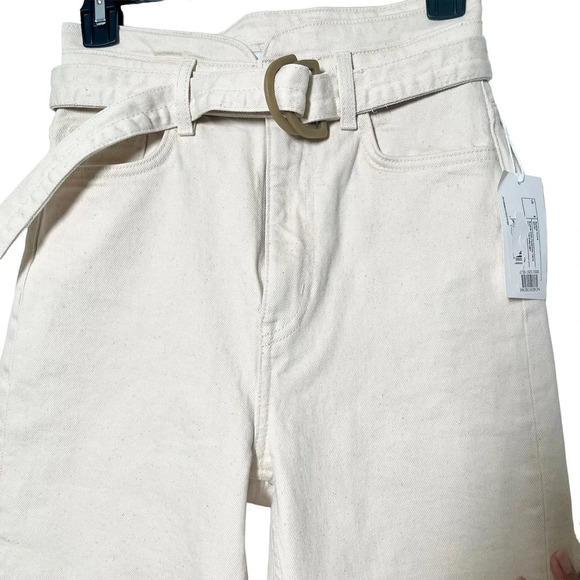 & Other Stories Cream Belted Straight Jeans 2 - Picture 4 of 9